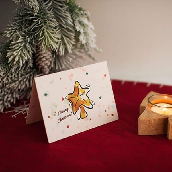6 kort och kuvert God Jul gratulationskort i bulkförpackning Ho