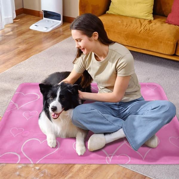 Kølemåtte til hunde, 60x90cm lyserød kølemåtte til katte, kølemåtte til hunde og katte med giftfri gel
