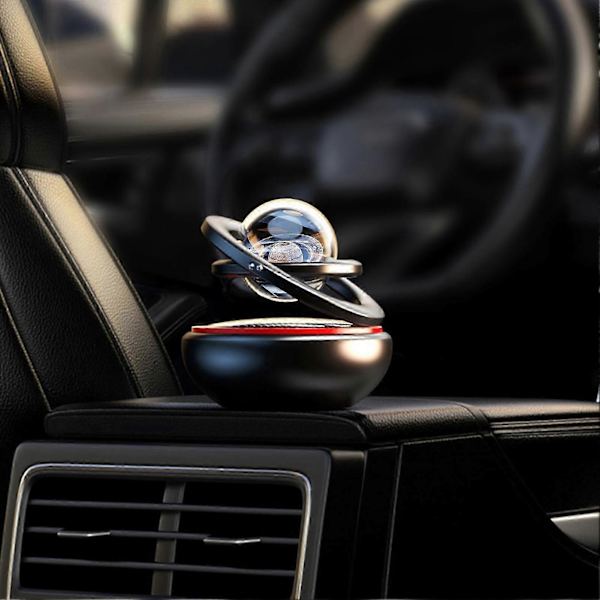 Solar Bil Luftfrisker Roterbar Ring Klar Planet Kugle Langvarig Duft Luftrensende Auto Aromaterapi Diffuser Ornament Bil Interiør Tilbehør Red