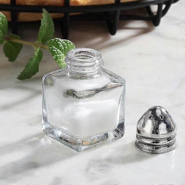 Mini Salt- og Peberbøsser, 15 ml / 1/2 Oz Glas Cube Krop Restaurant Salt- og Peberbøsser shape1