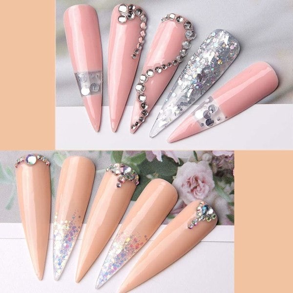 500 stk. negletips stiletto ekstra lange tips falske negle negletips transparent