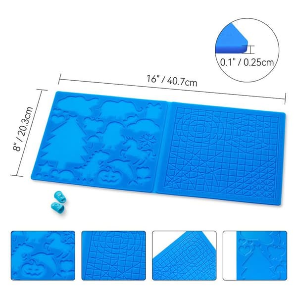 3D-pennematte, 41,2 x 20,3 x 0,25 cm, flere mønstre, 3D-pennemaler, matte med 2 varmebestandige fingerhetter