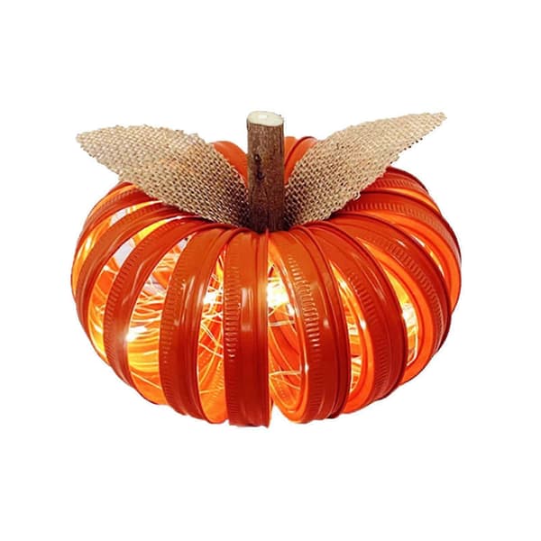 2025 Høstgresskar Lanterne Lysende Krukkelokk Gresskar Thanksgiving Halloween Dekor
