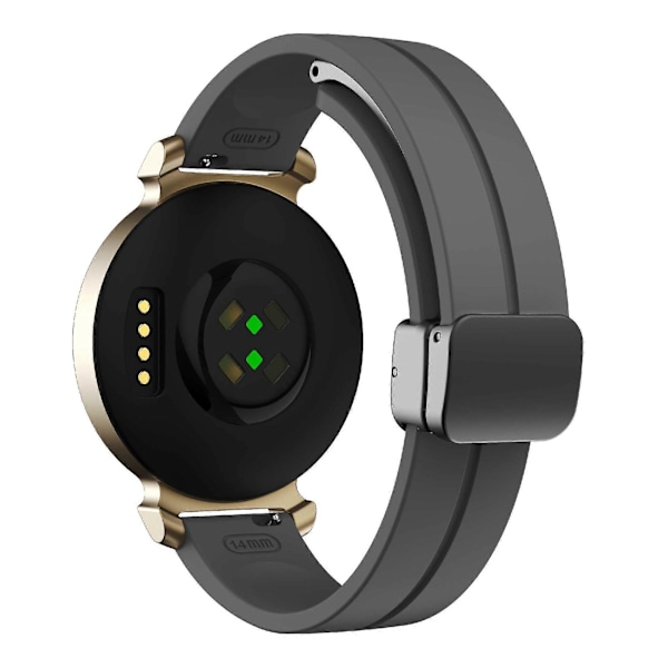 Silikonarmband för Garmin Lily 2 med Magnetisk Vikbar Spänne Space Grey Black Buckle