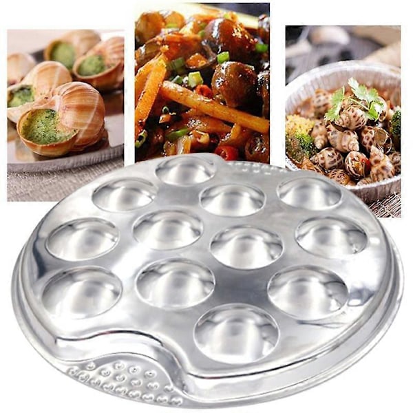 Escargot-tallerken Easy Clean 12-hull Varmebestandig Lett Serveringssnegletallerken for Escargot KAESI
