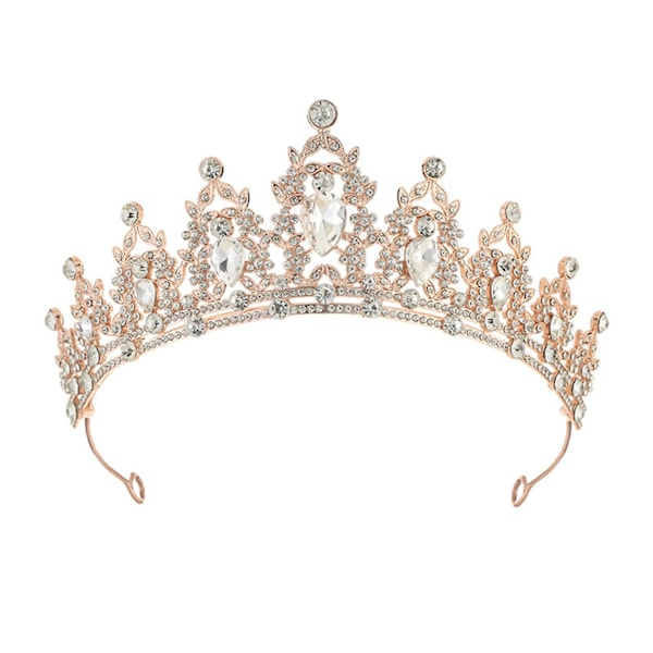 Retro Faux Krystall Krone Bryllup Brude Tiara Dronning Krone Buede Ender Prinsesse Krone Tiara Ballhode Yellow