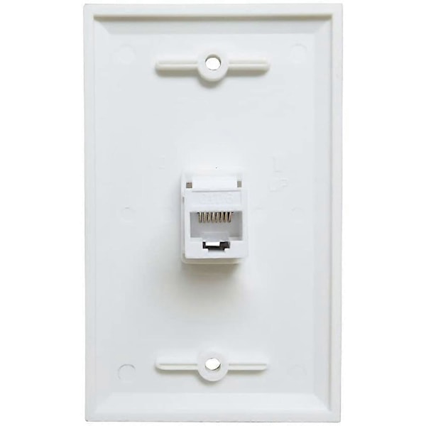 2-Pakning 1-Port Ethernet Veggplate, Veggplate med RJ45 Hunn til Hunn Inline Koblingsinnsats