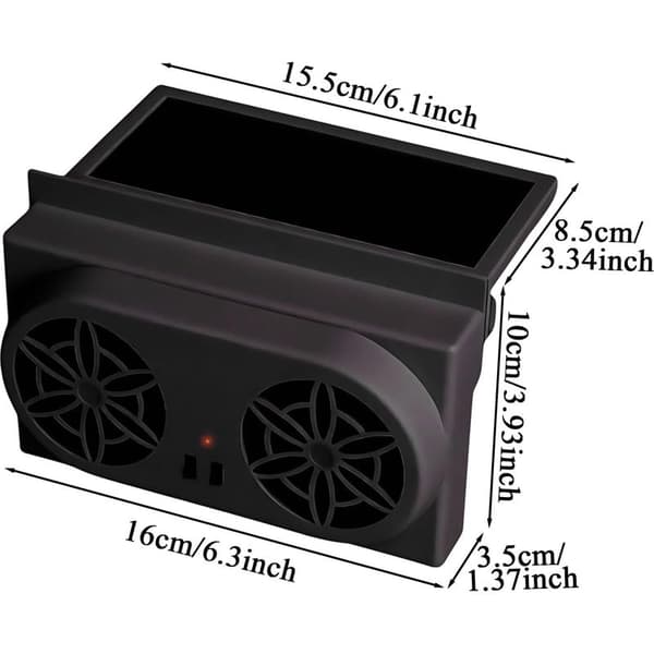 Generisk Solar Bilventilator, Solar Udsugningsventilator til Bilrude, Rudeluftning, Automatisk Køling til SUV'er, Autocampere, Sommer, Lastbiler