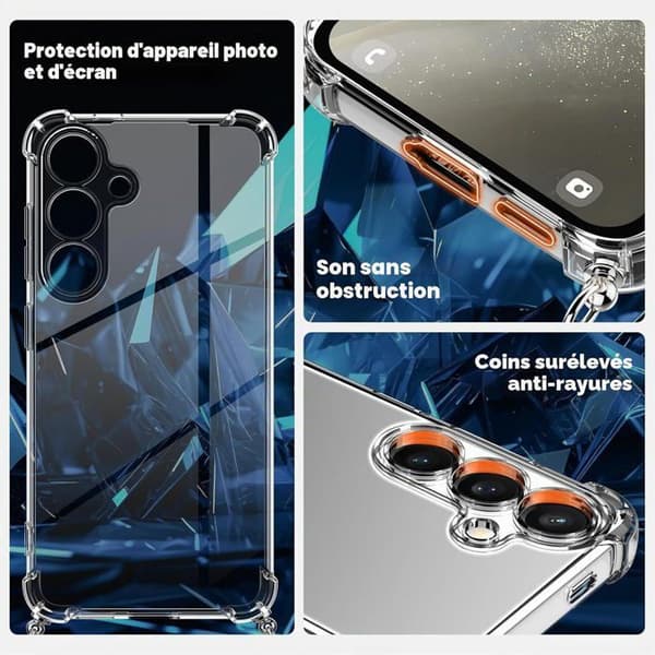 Samsung Galaxy S25+ 5G Cover - 1 Enhed - Blød TPU - Med Justerbar Snor - Stødbeskyttelse - Sort