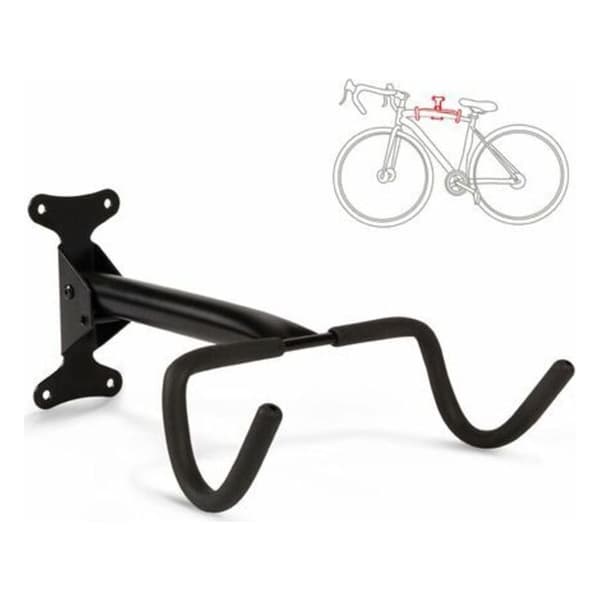 Set med 4 väggmonterade cykelställ i metall. Mått: H32,5 x B9 x D28,5 cm. Stöder 1 mountainbike. Enkel installation.