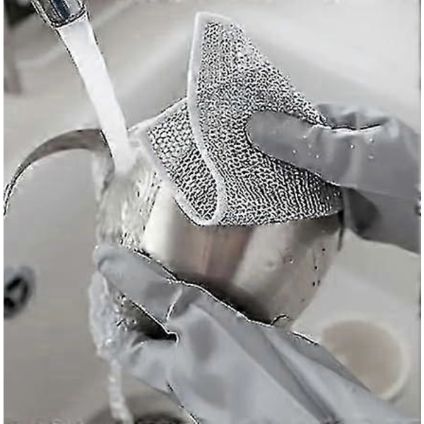 Ripesikker Oppvaskklut i Metall - Multifunksjonelle Oppvaskkluter for Våt og Tørr Bruk - Kjøkkenhåndklær - Bra 25pcs B-double layer
