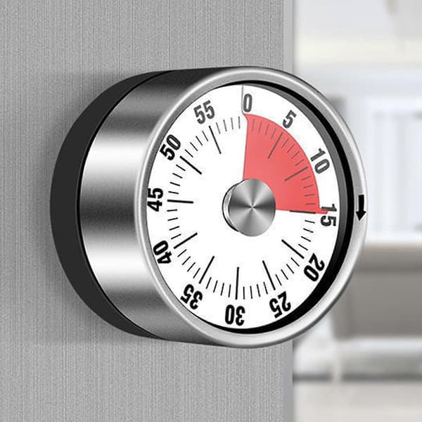 60-minutters visuell nedtellingstimer, Mini magnetisk digital timer, ingen batteri nødvendig for matlaging, læring, baking, trening Black