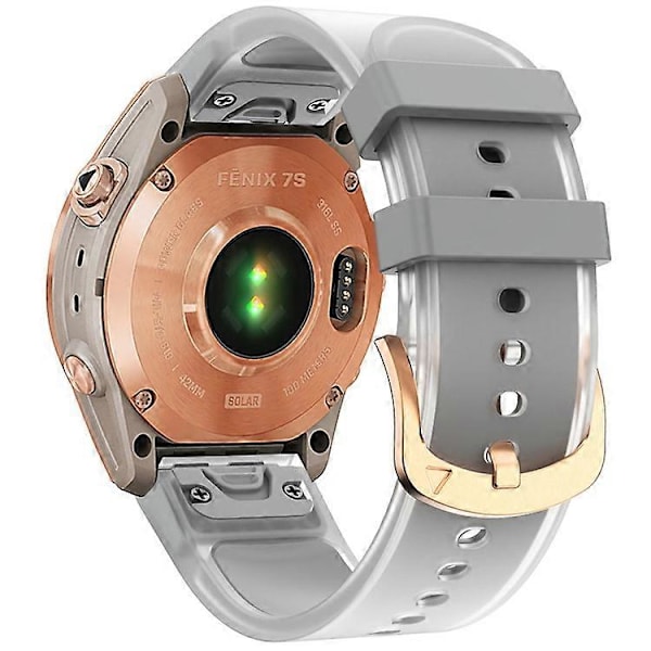Kompatibel med Garmin Fenix 7S QuickFit 20mm Transparent Design Klockarmband Justerbart Silikonband Grey