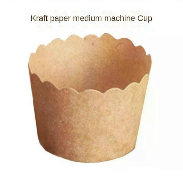 Mellanstora muffinsformar i kraftpapper, bakförpackningslåda, brödfoder, pappersmuggar, bröllopsfestdekoration, kakform Style B