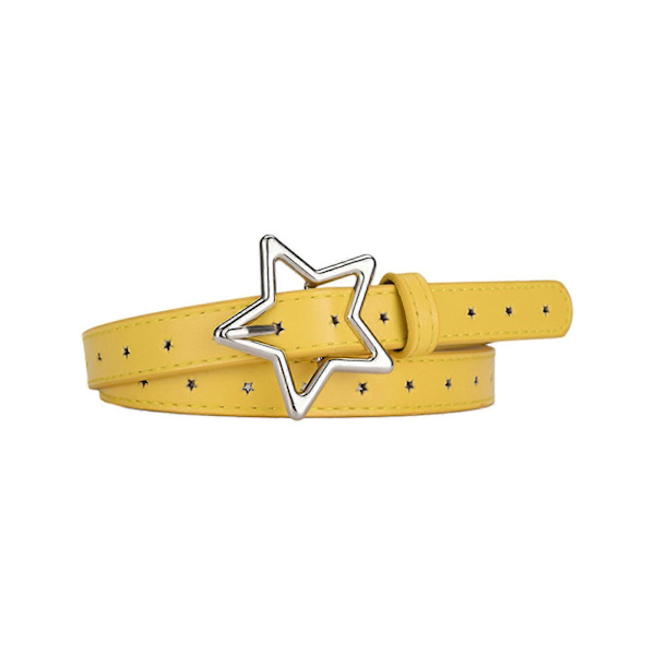 Säädettävä Alloy Star -solkinen ohut vyötärövyö Vintage-tyylinen vyö Hot Girls Naisten vyötärövyö takkiin hameisiin farkkuihin keltainen Yellow