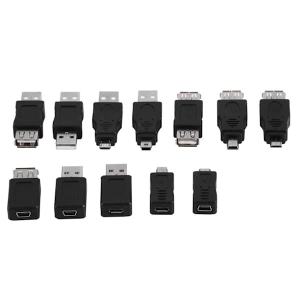 12 kpl USB 2.0 Micro Mini USB -sovitinmuunnin