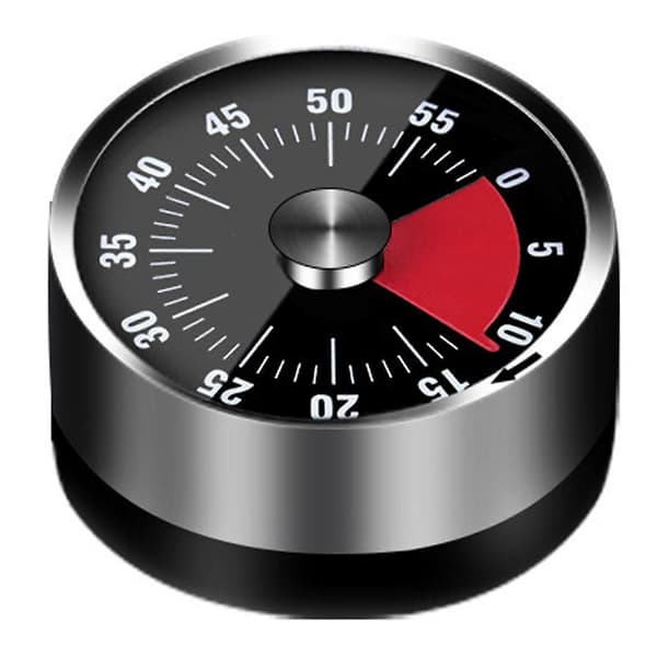 60-minutters visuell nedtellingstimer, Mini magnetisk digital timer, ingen batteri nødvendig for matlaging, læring, baking, trening Black