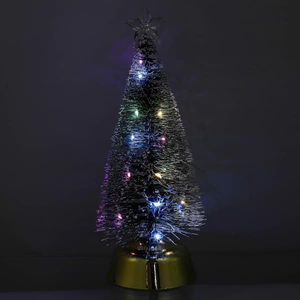 Opplyst tredekor Lysende juletrepynt Julefest Plast 10x10x25cm