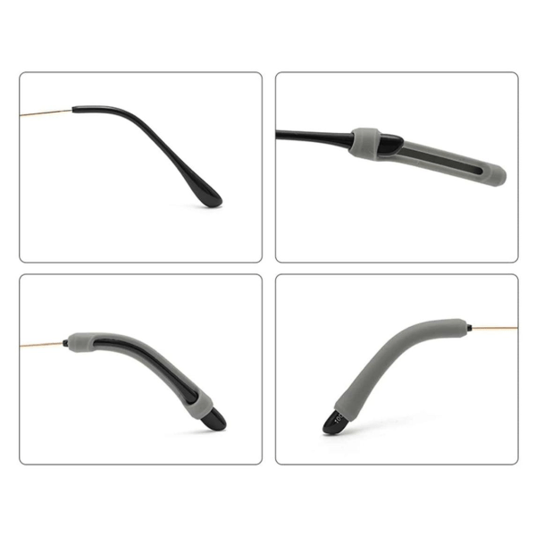 5 st Anti-Slip för Glasögon - Silikon - Slitstark brown