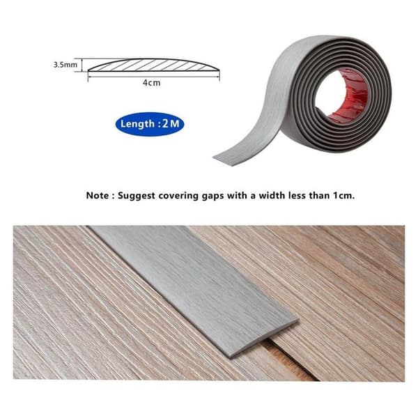 Självhäftande PVC-tröskellist, övergångslist för springor mellan kakel och trägolv (4cm x 2m)