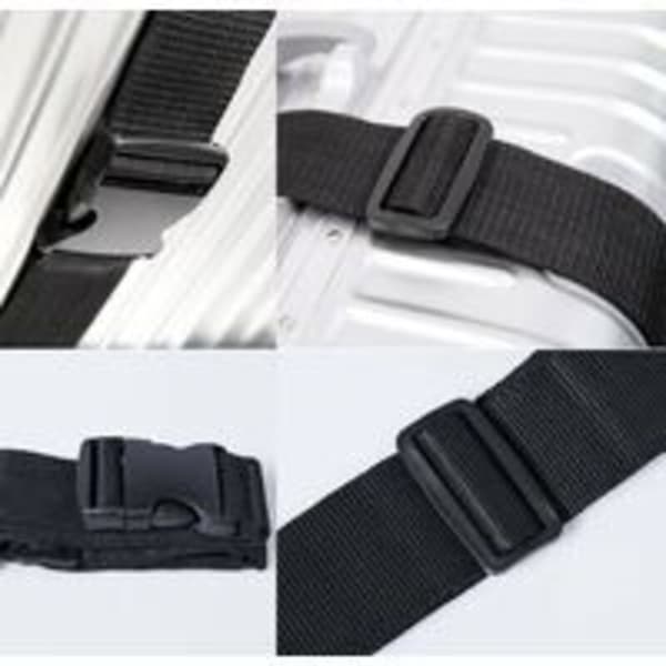 25 mm spännrem, 4-delad spännband, plastrem för packning, resväskor, flytt, bagage (svart)