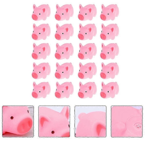 20 st Bedårande Gris Pip Leksaker Rolig Sensorisk Leksak Ångestlindrande Leksaker (Rosa)