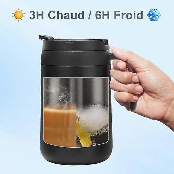 500 ml isolerad kaffemugg, läckagesäker isolerad kopp i rostfritt stål med korkbas