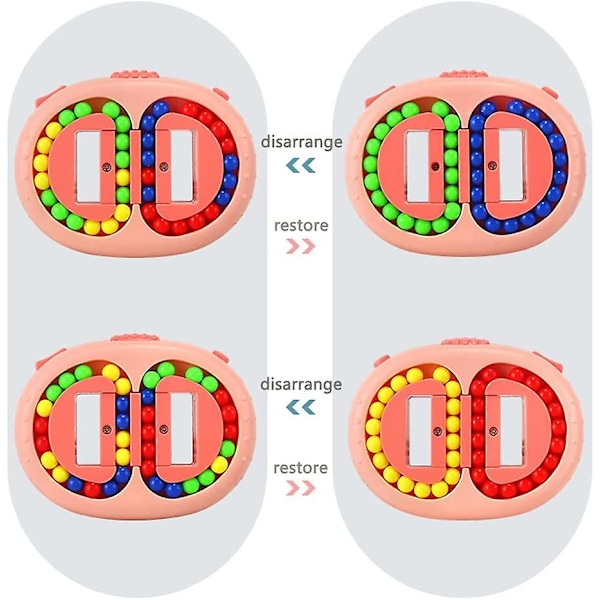 Roterande Magisk Bönkub Spinner Fidget Stress Relief Boll Dubbel Vänd Handhållen Pussel Avkoppling Pedagogisk Leksak (vit)
