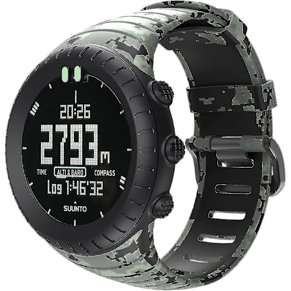 Suunto Core Rem, Erstatningsklokkereim i Gummi For Suunto Core Ss014993000. F1201 Transparent Camouflage