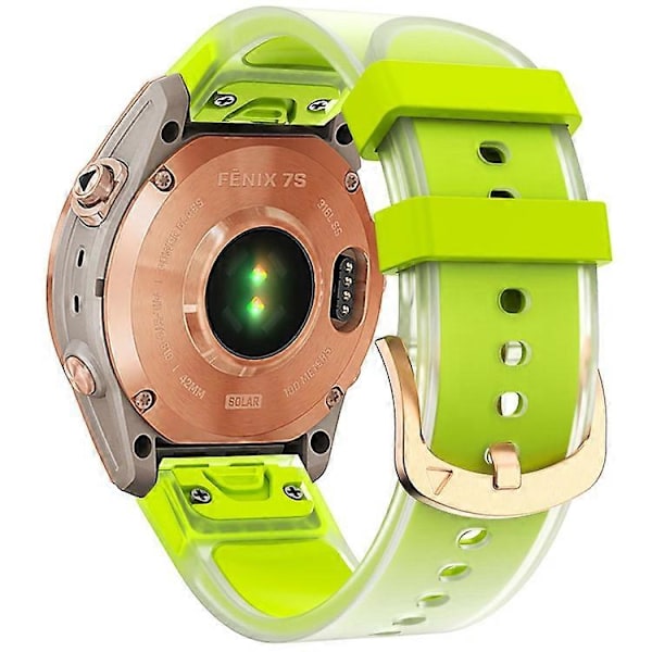 Kompatibel med Garmin Fenix 7S QuickFit 20mm Transparent Design Klockarmband Justerbart Silikonband MultiColor