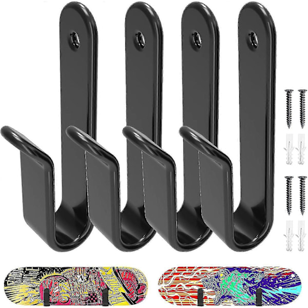 Horisontale vægmonteringsclips til snowboard, snowboard vægstativ, snowboardmontering, opbevaring, snowboard display vægholder til værelse - MMIAO 4pcs