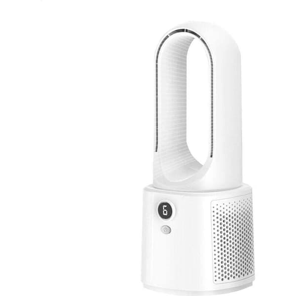 Bladeless ventilator til soveværelse, oscillerende ventilator, SAF luftstrømsdesign, 6 køletilstande, energibesparende, justerbar timer, let og bærbar