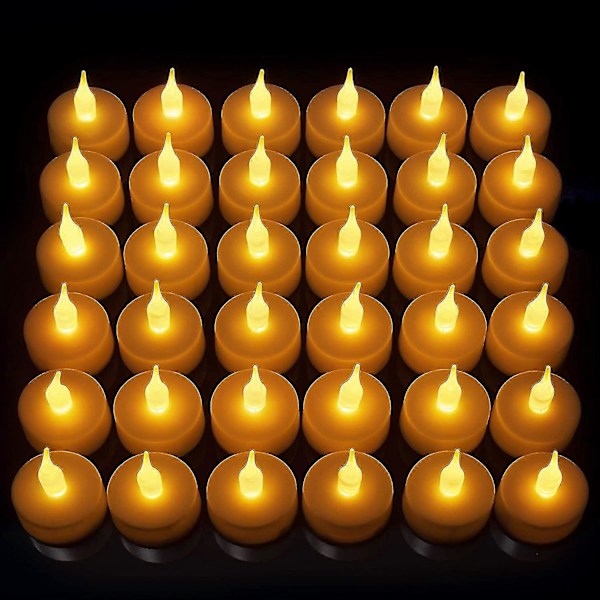 LED-ljus [24-pack] Håller 2x längre, Realistiska värmeljus, LED-värmeljus, Fladdrande starka värmeljus