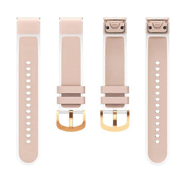 Kompatibel med Garmin Fenix 7S QuickFit 20mm Transparent Design Klockarmband Justerbart Silikonband Pink