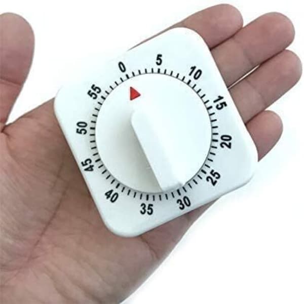 Mekanisk kjøkkentimer, 60-minutters timer med hørbar alarm, nedtellingstimer for matlagingskontroll, treningstidsmåling