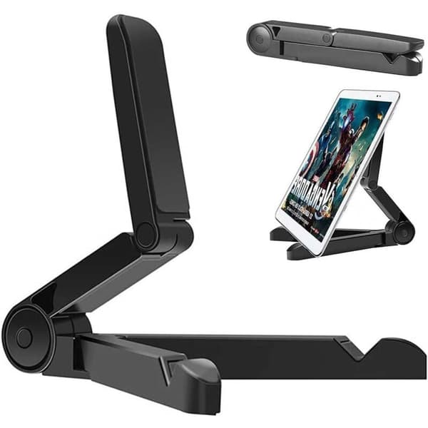 Justerbar tabletstander til skrivebord, bærbar tabletholder til iPad, Samsung Galaxy og Kindle Fire-tablets, telefonholder til skrivebord til iPhone 16, 14