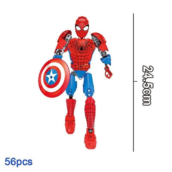 24 cm leksaksbyggsten Superhjälte Spider Man American Captain Brick Action Figur Montering Stor docka Modell Barn KSZ315-1