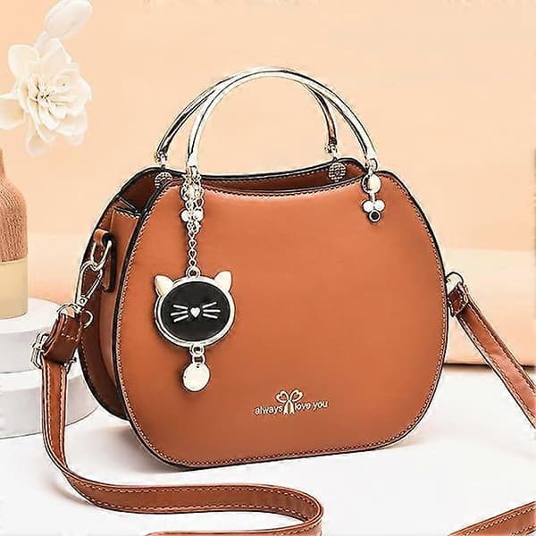 Dame Mode Top Håndtasker Lille Crossbody Taske Piger Damer Runde Skuldertasker PU Læder Messenger Tasker
