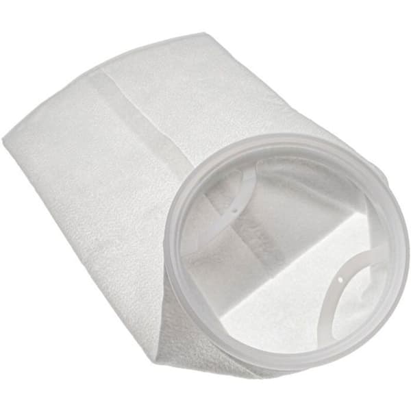 Universel filtersok til akvarium, swimmingpool, skimmer - Filterpose, polyethylen, 18 x 35 cm, 100 mikrometer, hvid