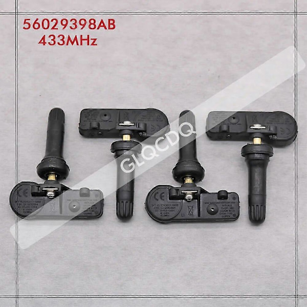 FÖR 2010-2016 JEEP GRAND CHEROKEE IV TPMS 433MHz DÄCKTRYCKSENSOR TPMS JEEP DÄCK LUFTTRYCKSENSOR 56029398AB -4PCS 56029398AB