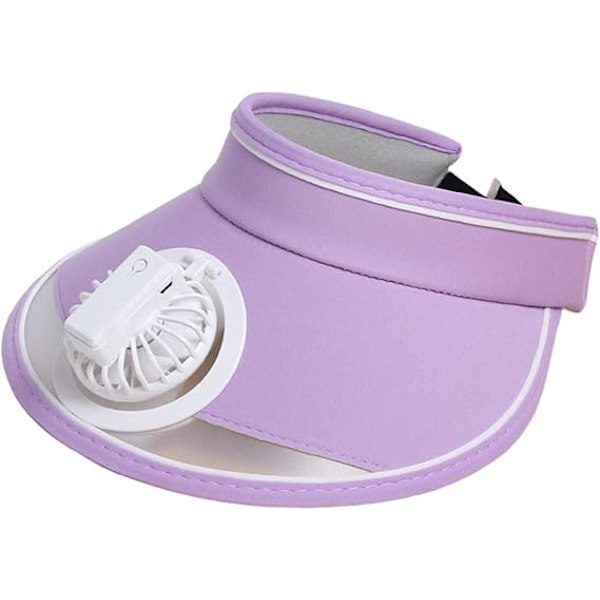 Aurinkolippahattu tuulettimella, aurinkosuojaava tuuletinhattu, aurinkolippahattu tuulettimella tytöille, pojille, matkailuun, retkeilyyn, kalastukseen, urheiluun Purple