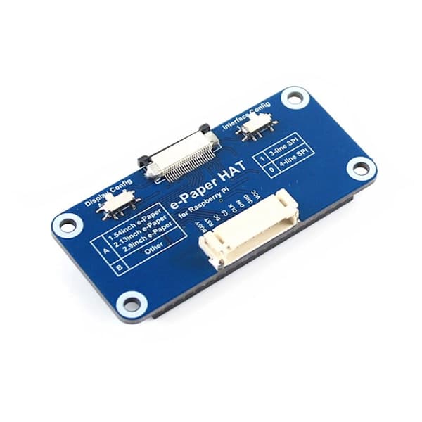 Waveshare blekkskjermdriverkort støtter SPI-grensesnitt for Raspberry Pi 3. generasjon B/Zero