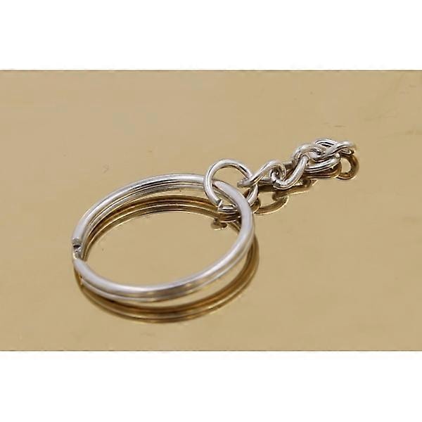 50-pack nyckelringar kort kedja 25 mm Silver