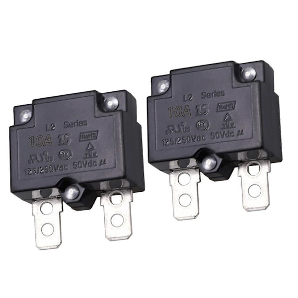 2st 10A Automatisk Termisk Strömbrytare Termiskt Överbelastningsskydd 10amp L2 Serie 125-250v Ac 50v Dc Automatisk Återställningsrelä Säkring Termisk Brytare Cir 10A