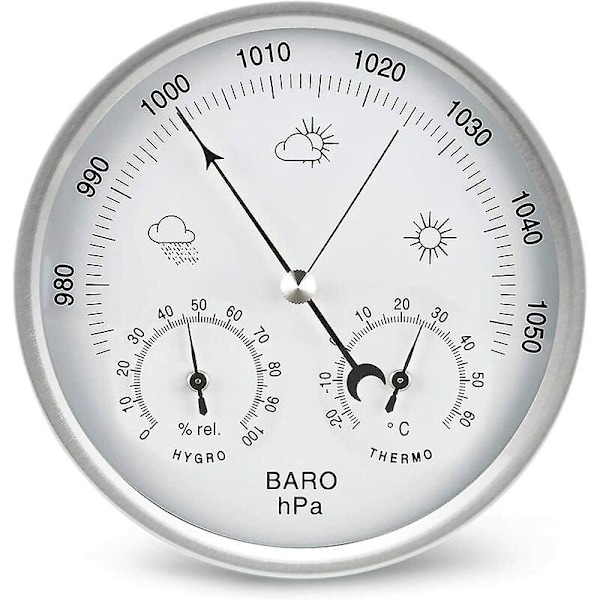 Analog Barometer Väderstation med Termometer Hygrometer Atmosfäriskt Tryck Mätningar Enkelhet och Lättlästhet