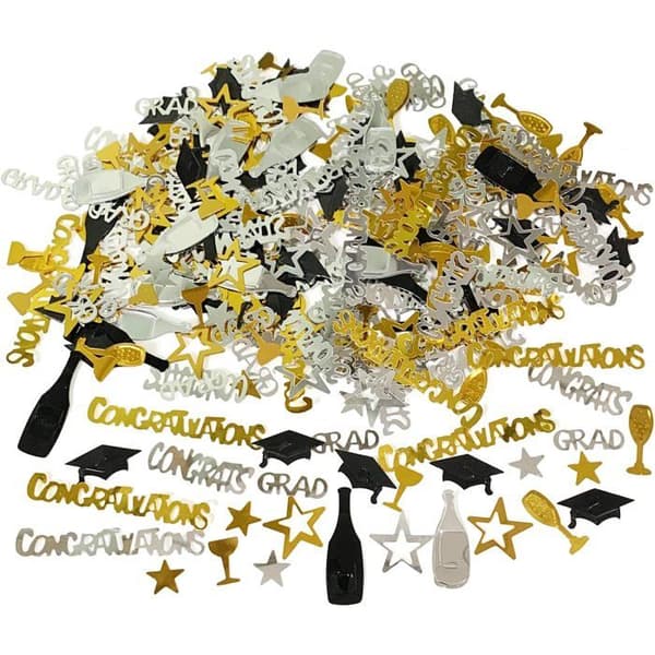 Dimissionsdekorationssæt - 20 Dele - Sort og Guld Papir - Banner og Pomponer - Universitet/Skolefest