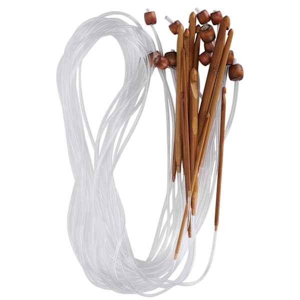 12 st Cirkel Sticknålar Dubbelspetsade Bambu Rörkoppling Virknål Tillbehör (Kolsyrat Vit Rör 120cm)