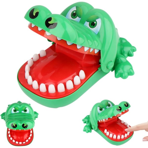 Krokodiltandspel för barn, tandläkares fingerbitning, krokodiltandleksak, familjespel, festspel