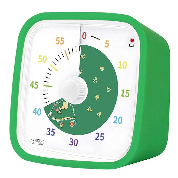 60-minuters visuell timer med skyddsfodral, Dinosaurie-disk-timer för barn och vuxna, tyst nedräkning