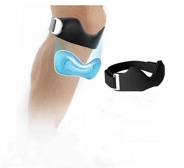Silikon Patella Knäband för Knäsmärtlindring – Justerbart Stöd för Kvinnor Män Black